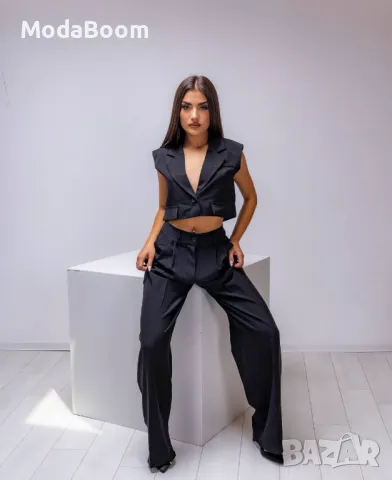 Стилен черен дамски комплект 
