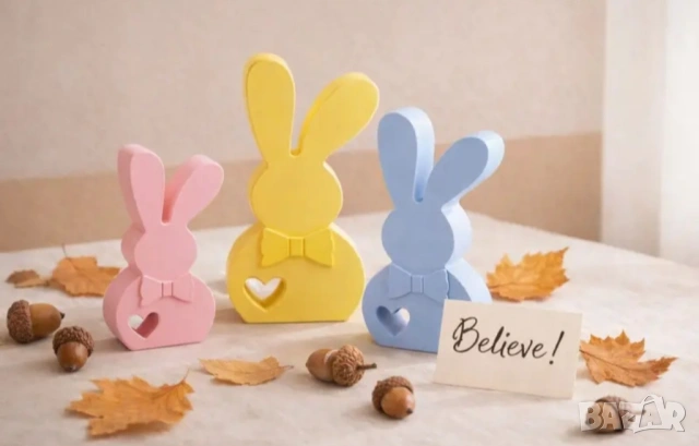 Молд зайци 3 размера, снимка 5 - Форми - 53257760