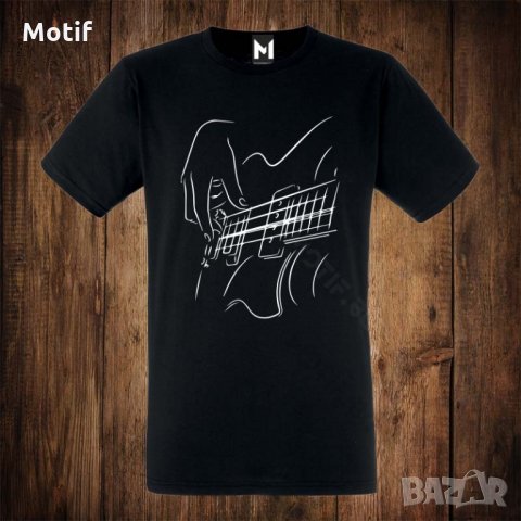 Мъжка тениска с щампа КИТАРА