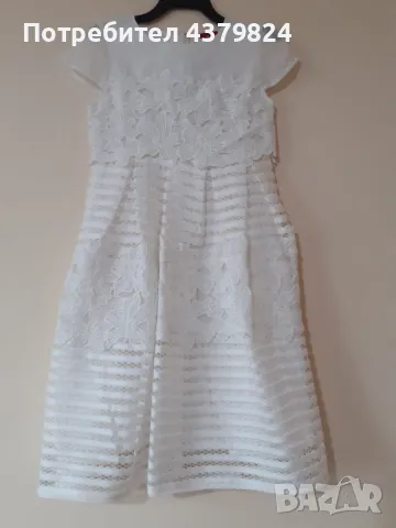 Нова немска дантелена бяла детска рокля р.134, р.146
