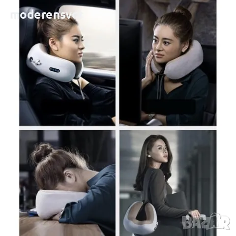 ЗАГРЯВАЩ МАСАЖОР - ВЪЗГЛАВНИЦА ЗА ШИЯ И ГРЪБ, снимка 6 - Друга електроника - 49796402