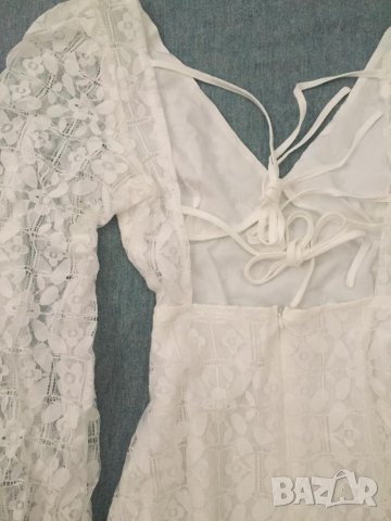 Бяла дантелена рокля уникална, снимка 9 - Рокли - 39882051