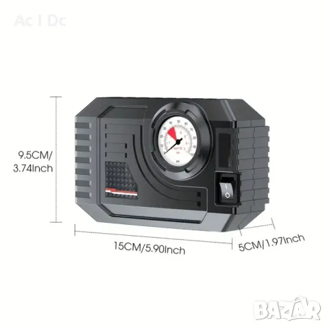 Портативен автомобилен компресор 12V, снимка 3 - Аксесоари и консумативи - 49938962