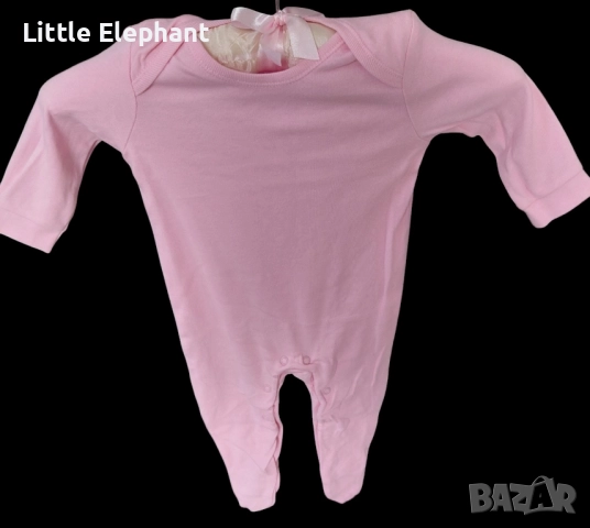 Цяла пижамка ромпърче за 3-6 месено момиченце,средно розово,plein,Англия/нова