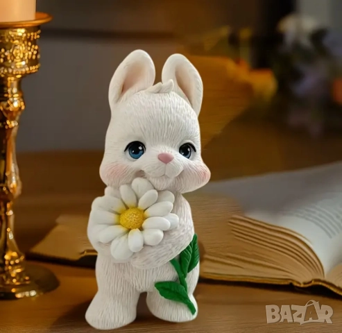 Молд зайче с маргаритка, снимка 4 - Форми - 52946673