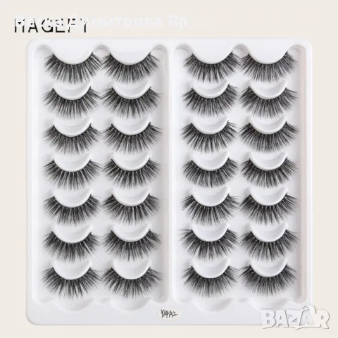 Комплект от 14 чифта 3D изкуствени мигли, имитация на норка - HZS247, снимка 3 - Декоративна козметика - 47698421