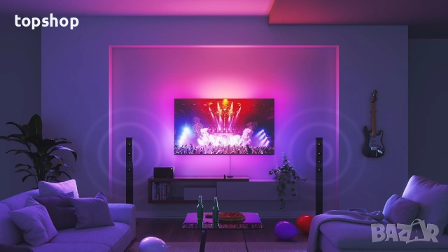 Чисто нови Nanoleaf 4D комплект светлинни ленти 5.2M за телевизор до 85 инча / 216 см - LED RGB ..., снимка 2 - Други - 52053815