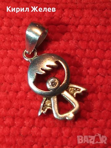 СРЕБЪРНА ФИГУРАЛНА АРТ ВИСУЛКА СРЕБРО 925 с ФАСЕТИРАНО ИСКРЯЩО КРИСТАЛЧЕ 40134, снимка 3 - Колиета, медальони, синджири - 42475901