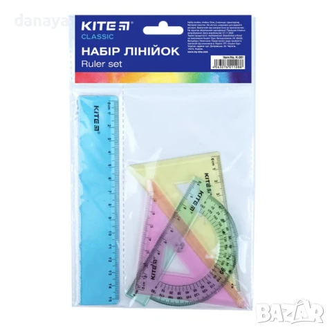 6019 Цветен комплект за чертане Kite, 4 части, снимка 2 - Ученически пособия, канцеларски материали - 51078211