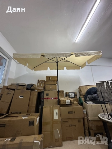 Правоъгълен градински чадър 200х125см, регулируема височина , снимка 2 - Градински мебели, декорация  - 51936625