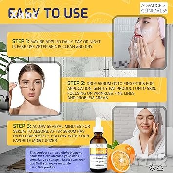 Advanced Clinicals - американски серум за лице с витамин С против стареене на кожата., снимка 2 - Козметика за лице - 43156317