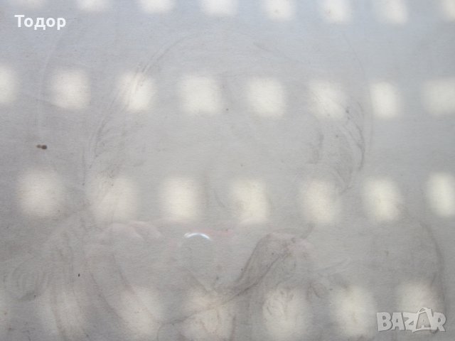 Стара рисувана картина икона графика , снимка 2 - Картини - 28021028