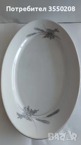 Порцеланова чиния, елипса, снимка 2 - Чинии - 49243140