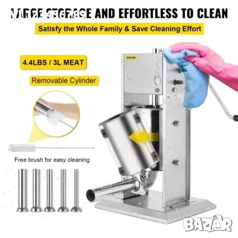 Вертикална пълначка за месо,наденици,луканка разл разм 3, 5, 7, 10 л, снимка 5 - Месомелачки - 50701065