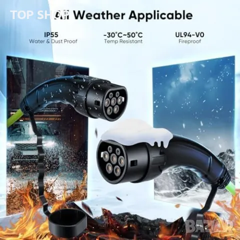 Нов Бързо Зареждащ Кабел Type 2 за Електромобили 7.2KW - 5м, снимка 3 - Друга електроника - 49426170