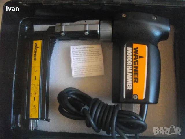 Немски оригинал 2в1 Електрически такер скоби 25мм и ел. длето за стружуване комплект WAGNER 0177, снимка 7 - Други инструменти - 47717671