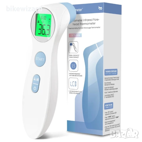 Безконтактен термометър за чело инфрачервен термометър с моментално точно отчитане НОВ
