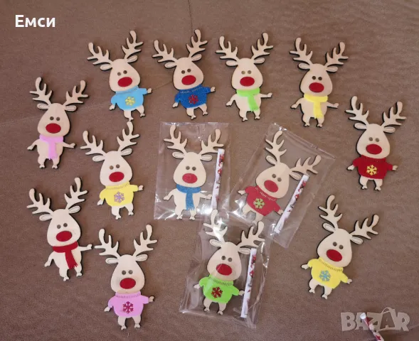 детски дървени фигурки за елха-пингвин,елен, снимка 5 - Коледни подаръци - 48123434