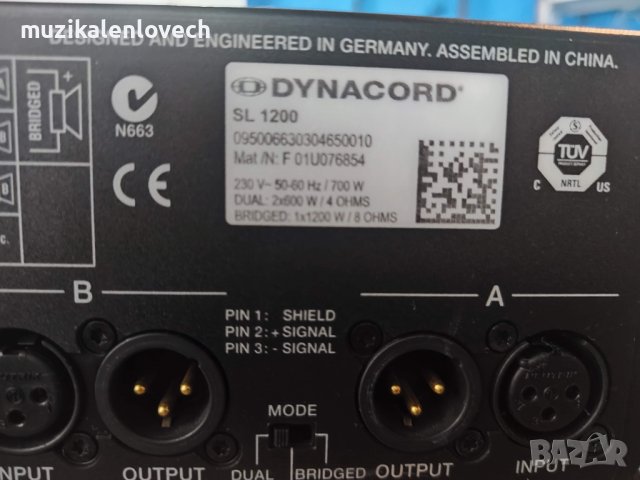 DYNACORD SL 1200 Class-AB Amplifier /УСИЛВАТЕЛ Крайно Стъпало х 2 бр./, снимка 16 - Ресийвъри, усилватели, смесителни пултове - 40152192