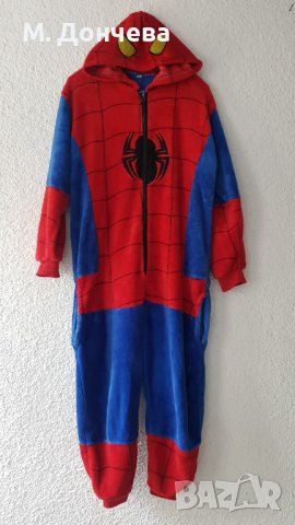 Поларен гащеризон Спайдърмен 8-10 години, снимка 3 - Детски пижами - 38613451