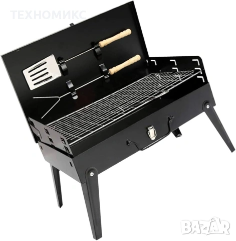 Преносима сгъваема градинска скара , 44x27x37 см, за къмпинг,, снимка 5 - Градински мебели, декорация  - 53030167