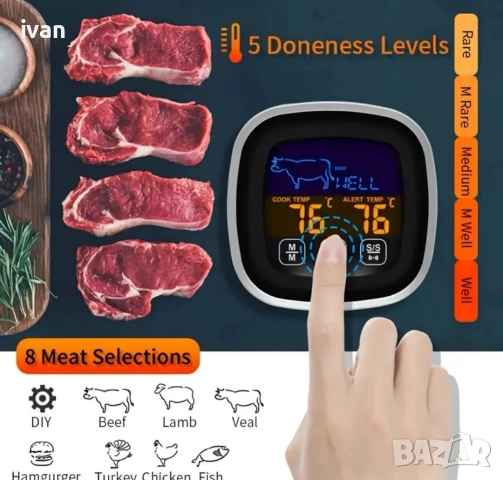 Електронен термометър със сонда , снимка 6 - Други стоки за дома - 53008133