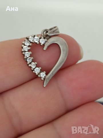 Сребърна висулка сърце Буква АИ, снимка 2 - Колиета, медальони, синджири - 43985184