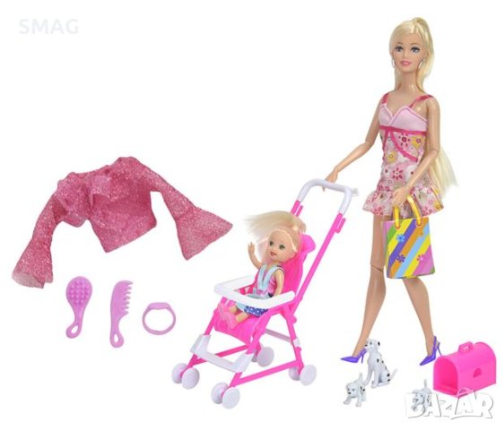 Кукла-манекен с дете и количка