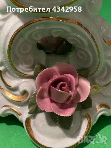 Dresden style.1935-1955г. Порцеланов свещник., снимка 8 - Антикварни и старинни предмети - 52468106