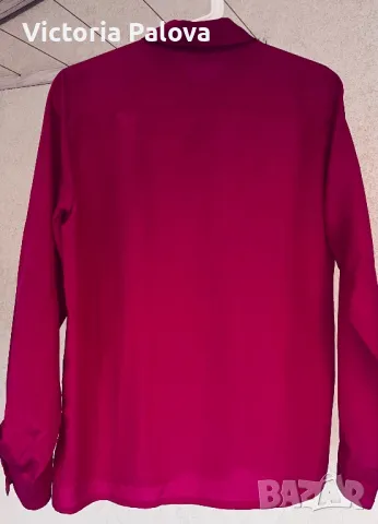 Малинова риза TAFT 100% коприна, снимка 7 - Ризи - 47745378