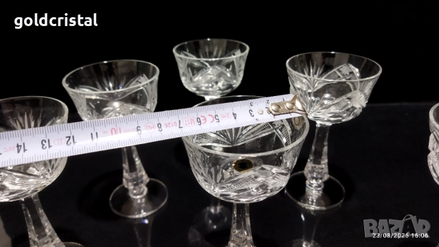 кристални чаши Зорница , снимка 4 - Антикварни и старинни предмети - 29284819