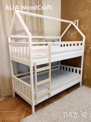 Двуетажно легло модел: "Дани" | Легло къщичка | Легло за близнаци | Легло  Монтесори в Мебели за детската стая в гр. Русе - ID40002354 — Bazar.bg