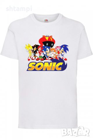 Детска тениска Sonic and friends 002,Соник,Игра,Изненада,Подарък,Празник,Повод