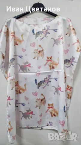 Луксозна плажна туника от 100% коприна – стил и комфорт за летните дни, снимка 9 - Туники - 49979050