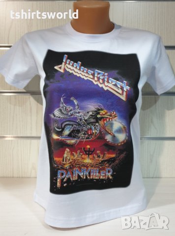 Нова дамска тениска с дигитален печат на музикалната група Judas Priest - Painkiller , снимка 1 - Тениски - 37176575
