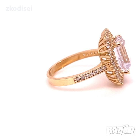 Златен дамски пръстен 3,83гр. размер:52 14кр. проба:585 модел:34469-2, снимка 2 - Пръстени - 52063157