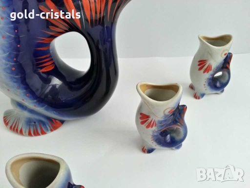 ретро руски порцеланов сервиз рибки, снимка 4 - Антикварни и старинни предмети - 28428997