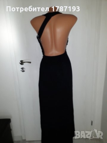 Нова дълга черна рокля с камъни, снимка 6 - Рокли - 27891586