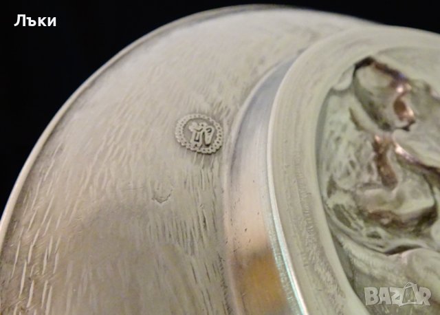 Чиния за стена,пано от калай с лов,покер. , снимка 4 - Антикварни и старинни предмети - 37512522