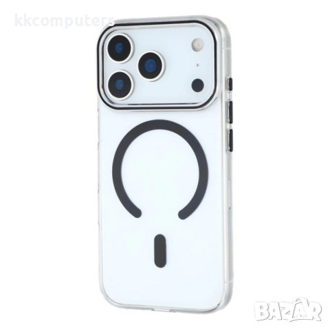 Силиконов кейс bSmart Clear Thin Magsafe и Протектор За iPhone 17 Pro Max (6.9), Черен