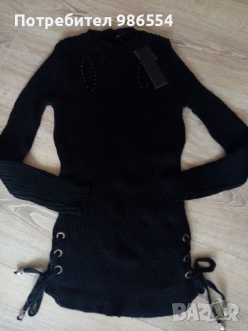 Блуза туника черна плетиво размер S , снимка 1 - Блузи с дълъг ръкав и пуловери - 27503889
