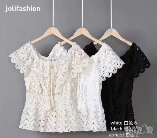 Памучни блузи с дантела, снимка 4 - Тениски - 36832572