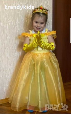 Разкошна рокля на Спящата красавица и Белл+подарък коронка , снимка 7 - Детски рокли и поли - 28468672