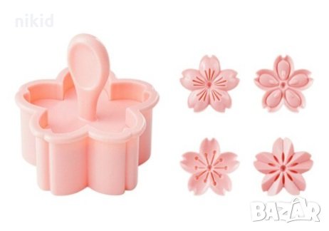 4 бр цветче вишнев цвят резец с печати за сладки тесто фондан украса пластмасови 