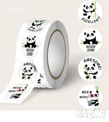 100 бр Панда малки самозалепващи лепенки стикери за ръчна изработка за подарък