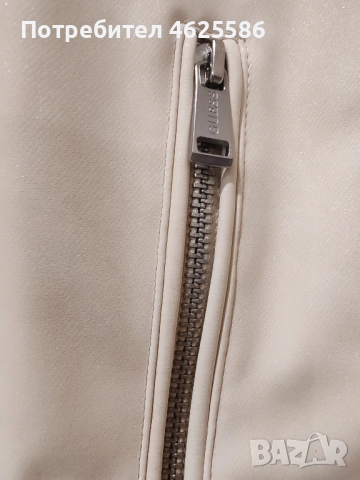 Бежово кожено яке Guess, снимка 4 - Якета - 52087793