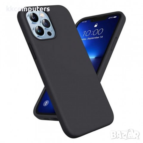 Силиконов кейс bSmart Silicone Soft Cover, За iPhone 14 (6.1), Черен