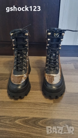 Дамси кожени боти Michael Kors Rowan Lace-Up, снимка 2 - Дамски боти - 52647886