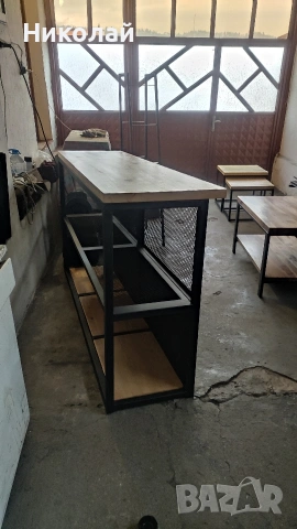 бар маса от масив и желязо , снимка 16 - Маси - 53556156