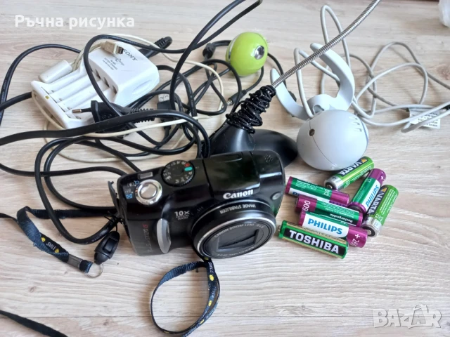 Комплект фотоапарат Канон +микрофони ,зарядно и камери -работещи, снимка 4 - Фотоапарати - 50457514